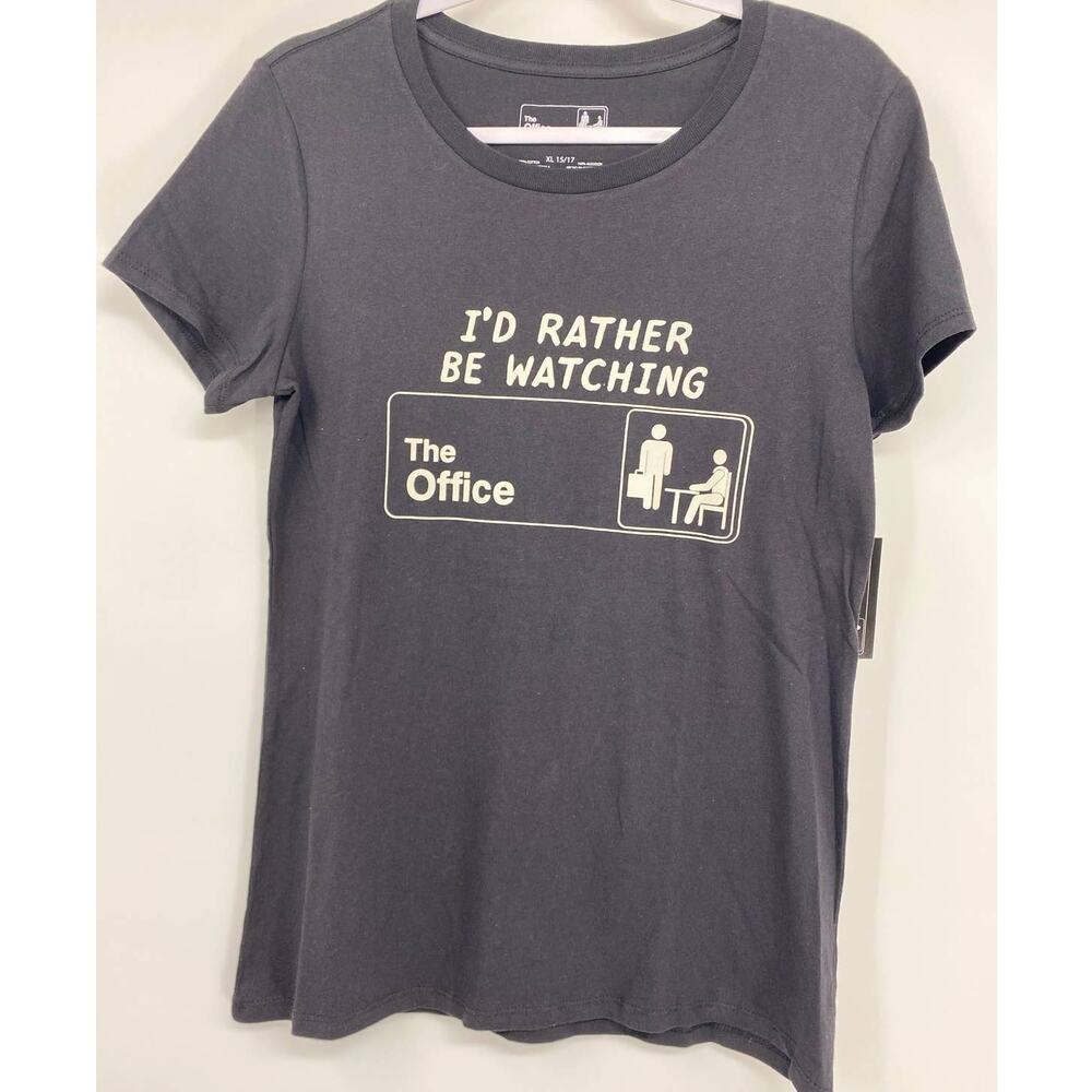 The Office I'd Rather Be Watching The Office Black T-shirt NEW XL